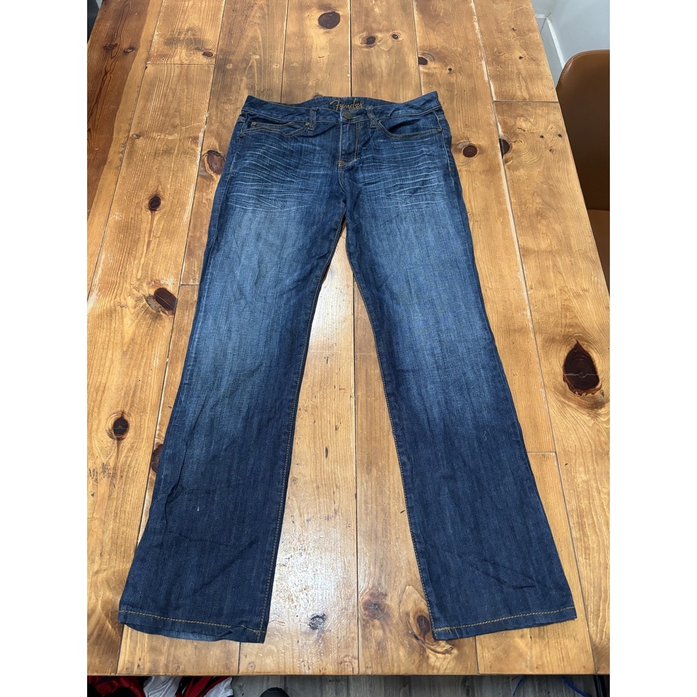 Fender Men's Jeans Size 30 Blue Denim Embroidered Flap Pockets Straight Leg